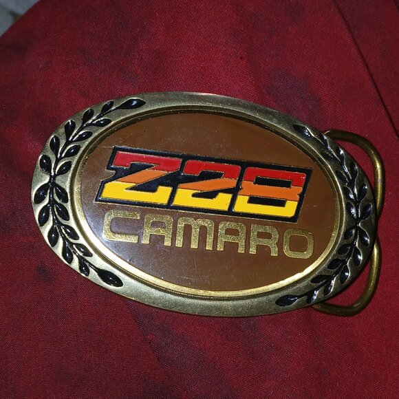 Vintage 70s Z28 Camaro Heritage brass belt buckle NOS - Picture 1 of 2
